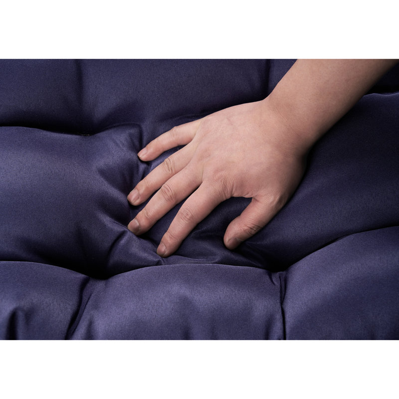 Fauteuil à œufs suspendu d'extérieur, bleu foncé, avec balançoire en tissu et coussin toutes saisons, support doux
