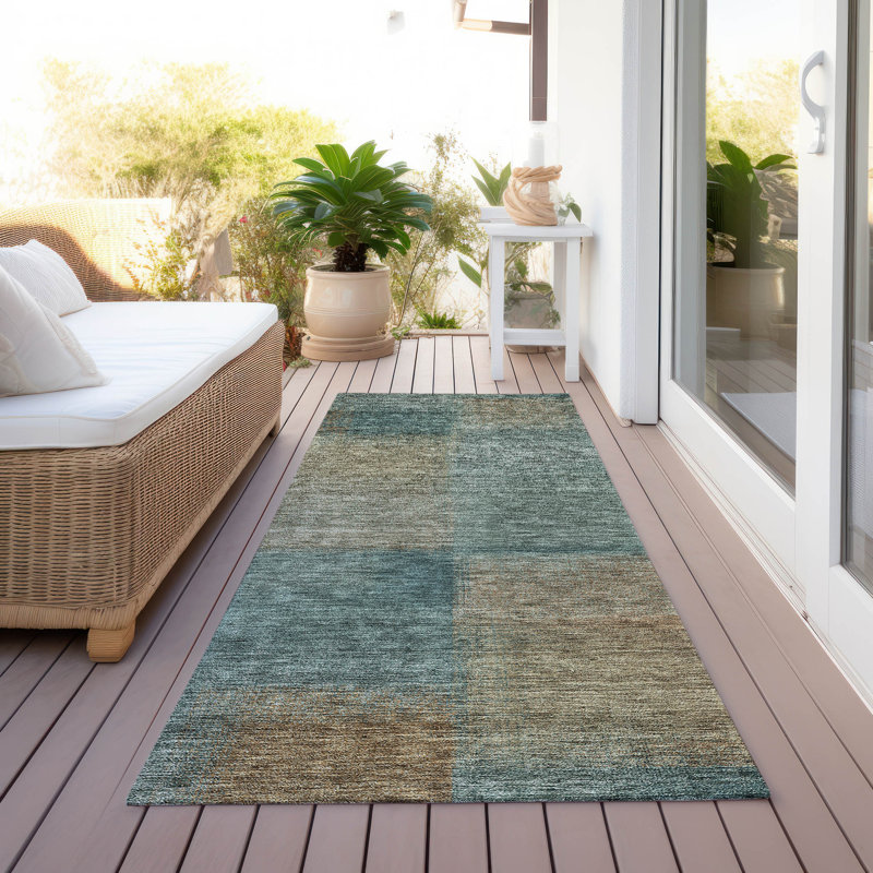 Tapis d'intérieur / extérieur antidérapant Neysa, Tapis de couloir 2 pi 3 po x 7 pi 6 po