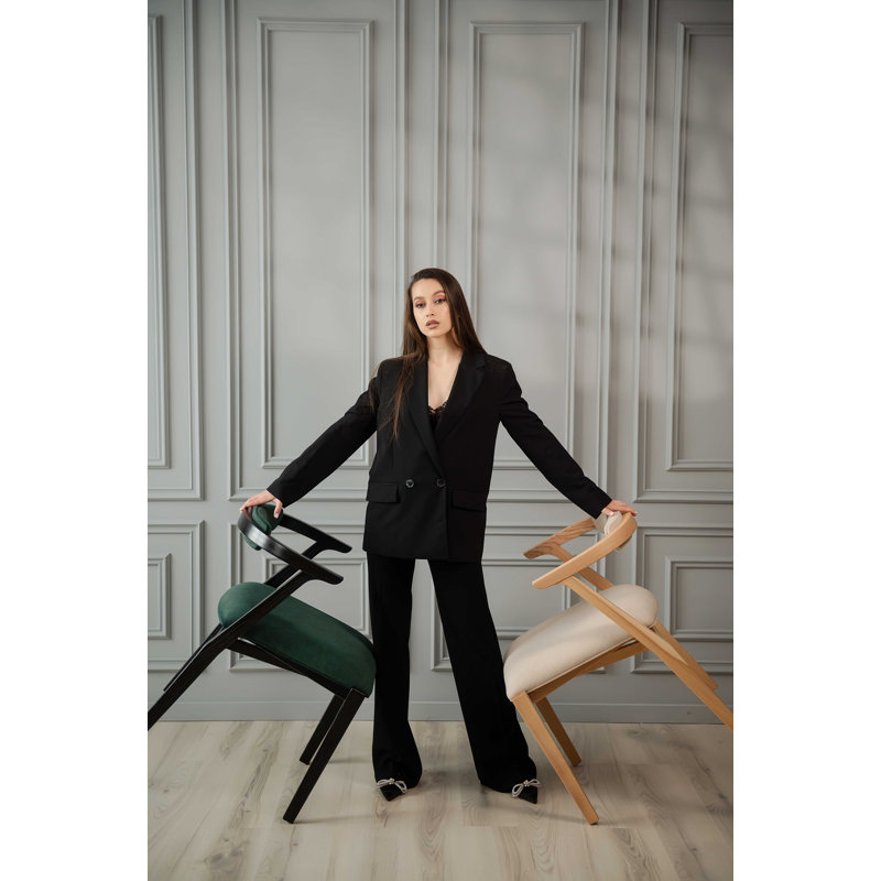 Ellis Dining Chair, Green, Black