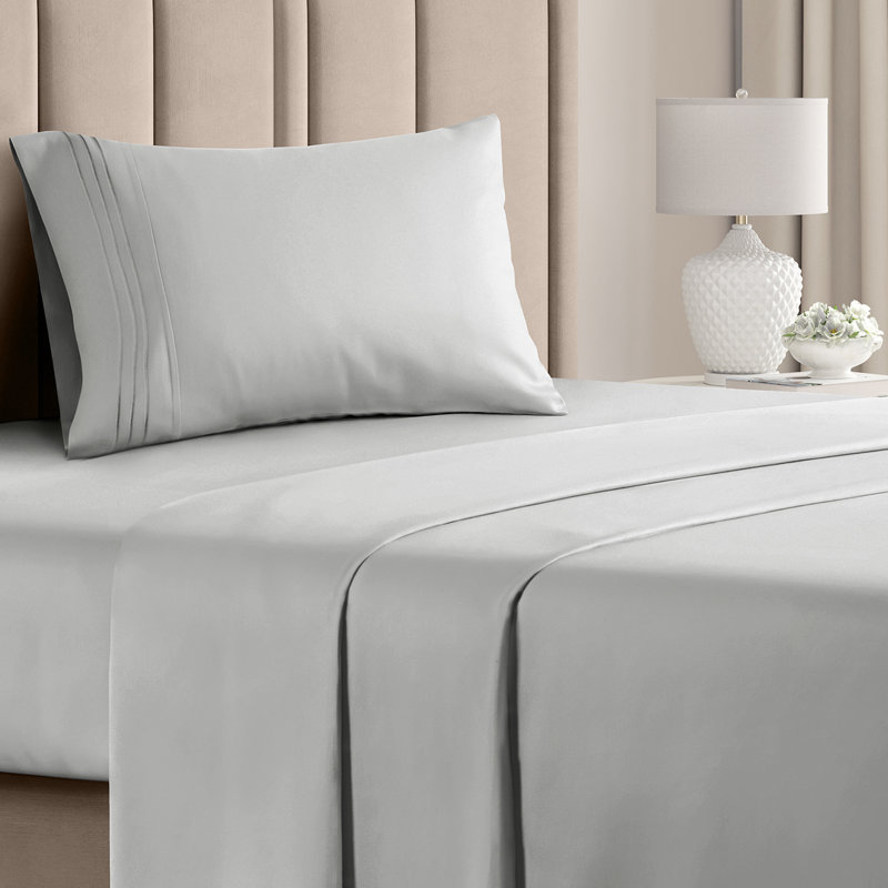 Premium Cooling, Soft & Wrinkle Free Sheet Set - Ultra Soft & Premium Hotel Luxury Bed Sheet Set, French Gray