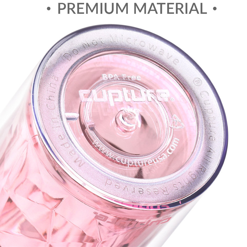 22oz Pink Rose Crystal Acrylic Travel Tumbler