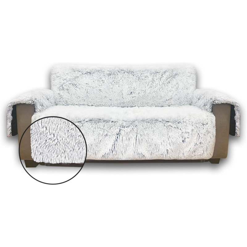 Housse antidérapante pour canapé à coussins en T résistante à l'eau, H 2 po x l 132 po x P 86 po, Gris
