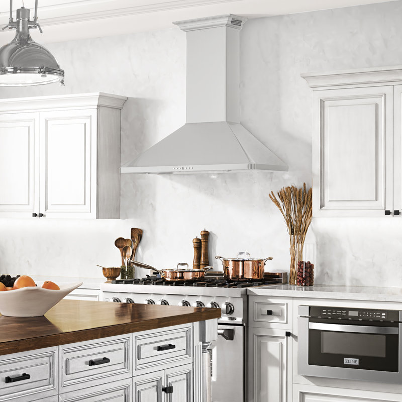 36" 400 CFM Ducted Wall Mount Range Hood in Stainless Steel with Nightlight, 36"