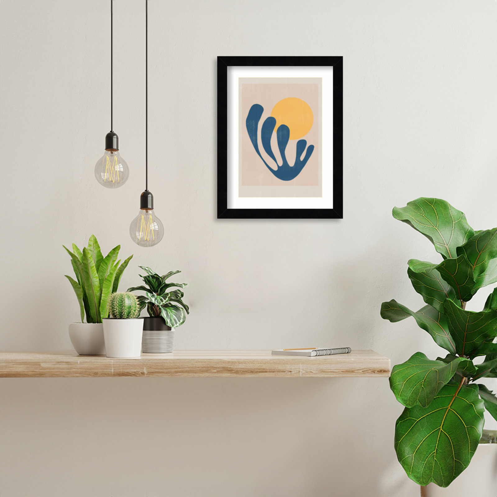 Giese "Modern Plant No. 1" Print, 13" H x 10" W, Black 