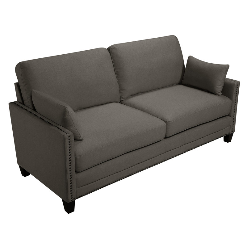 Elle Decor Bella 75" Square Arm Sofa, Gray