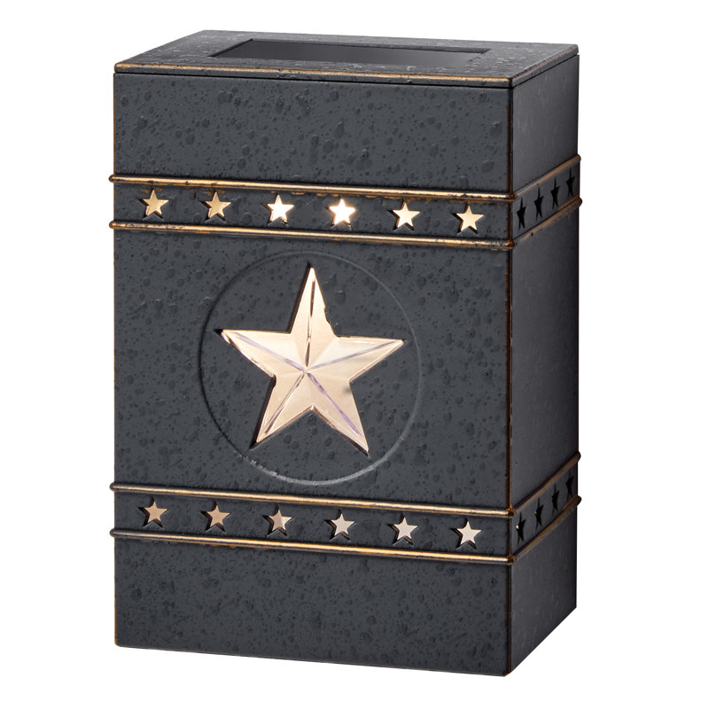 Éclairage solaire solaire à DEL noir patiné avec motif d'étoile solitaire (2PK)