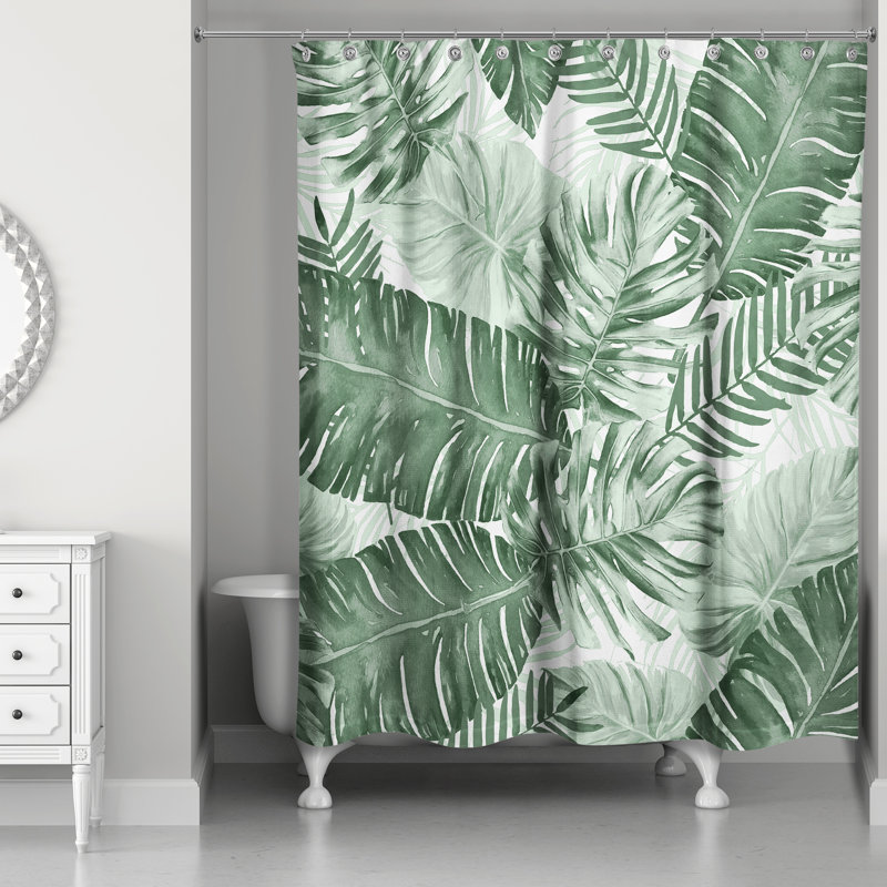 Floral Shower Curtain, Green