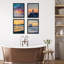 «Tropical Orange Sunset», ensemble de 4 impressions murales multicolores encadrées sur papier, 4 pièces-93011864-93011865