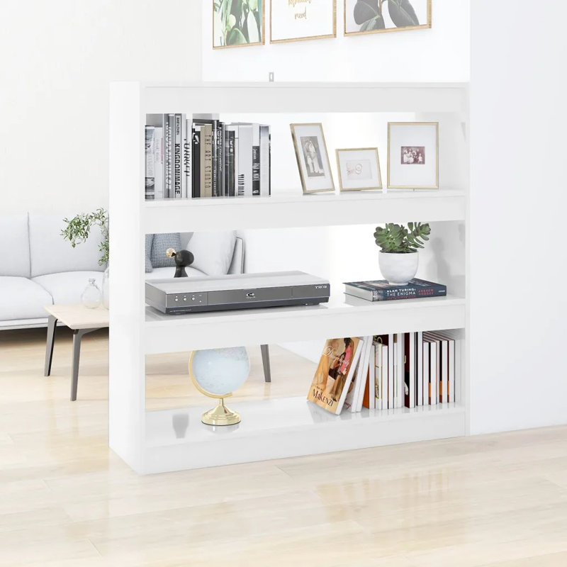 Geisha Etagere Bookcase, White, 103cm H x 100cm W x 30cm D