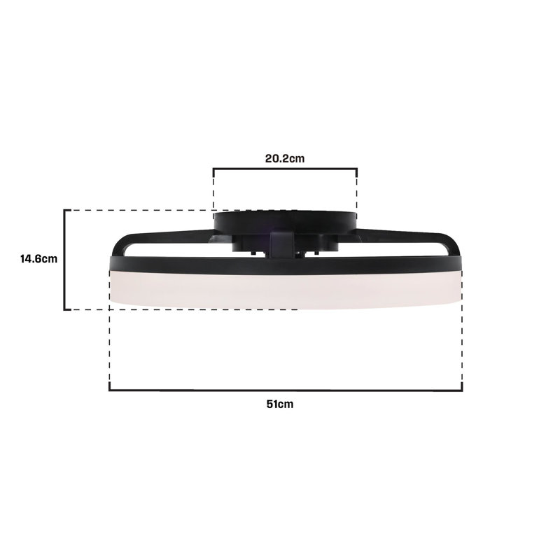 Ventilateur de plafond 20 pouces avec luminaire à DEL San Antonio, 6 vitesses, 6 TAC