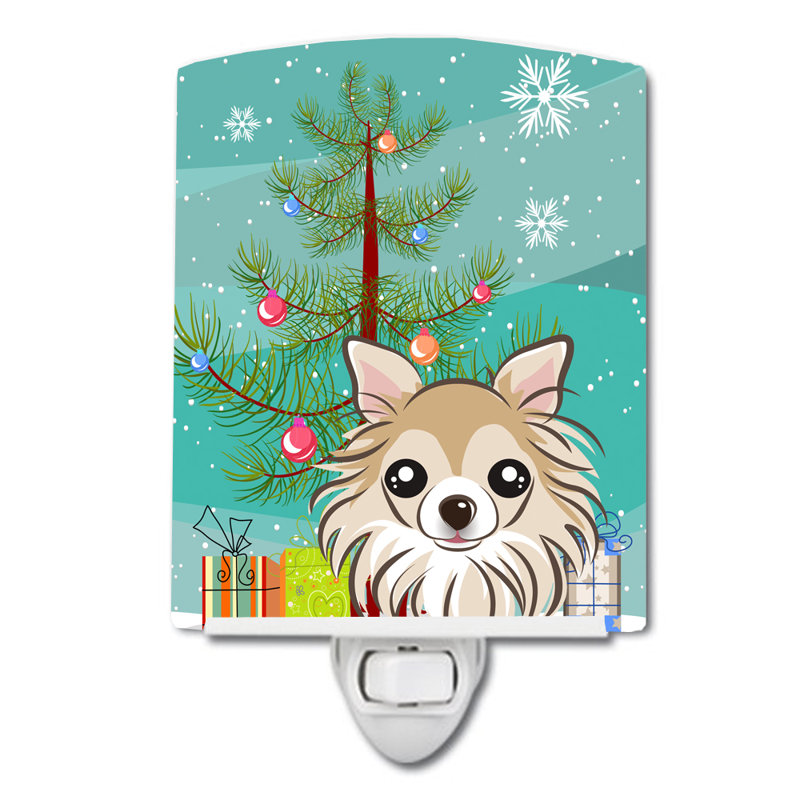 Éclairage de nuit en céramique et arbre de noël beagle, Chihuahua