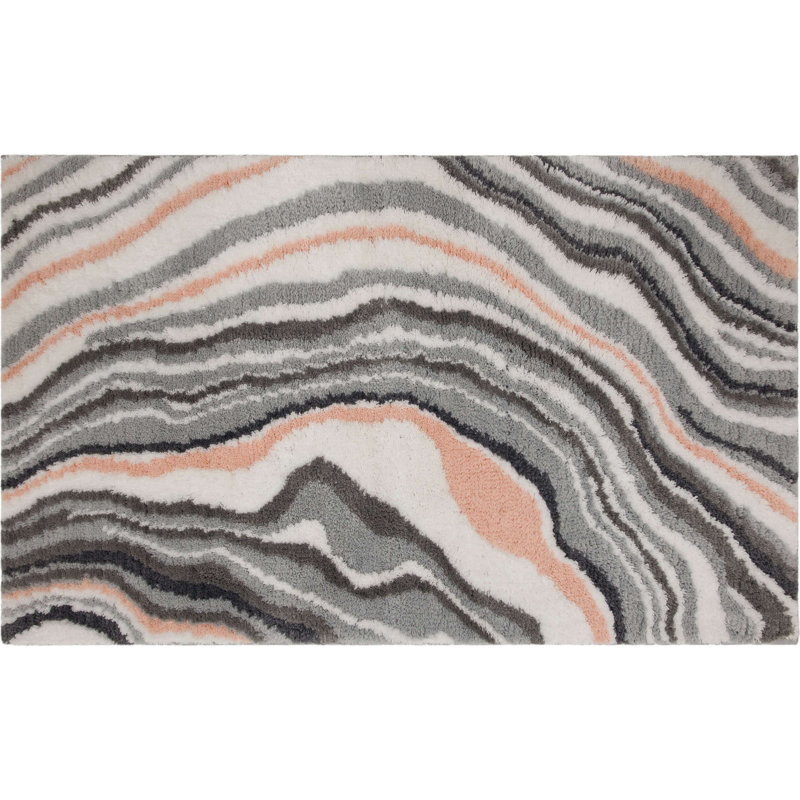 Tapis pour salle de bain Alyxandrea, L 27 po x L 45 po, Rougir