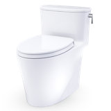 TOTO Aurora One-Piece Elongated 1.28 GPF WASHLET+ and Auto Flush Ready Universal Height Toilet with SS124 SoftClose Seat, Ebony - MS686124CEF#51
