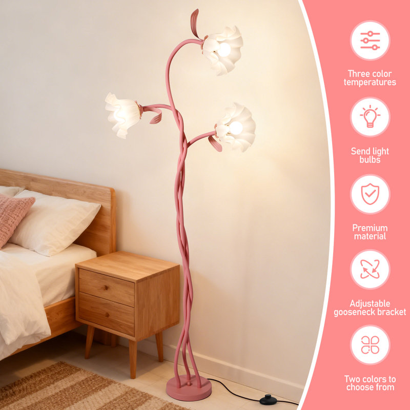 Lampe sur pied 65,55 po Tall, Pink