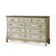 Armoire décorative en bois manufacturé brun noisette + blanc crémeux + bois manufacturé