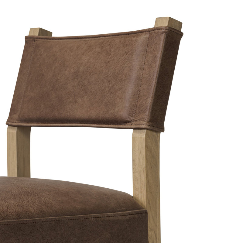 Ferris Stool, Light Oak, Palermo Cigar Genuine Leather, Counter Stool (25.98" Seat Height)