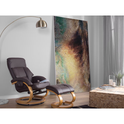 Rebeca Faux Leather Recliner with Footstool
