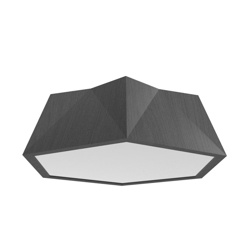 Plafonnier encastré 1 lumière Physalis, H 5,85 po x l 19,5 po x P 19,5 po, Gris organique