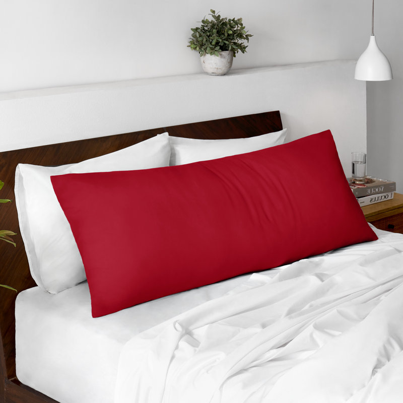 Microfiber Body Pillowcase - Zipper Closure, Red