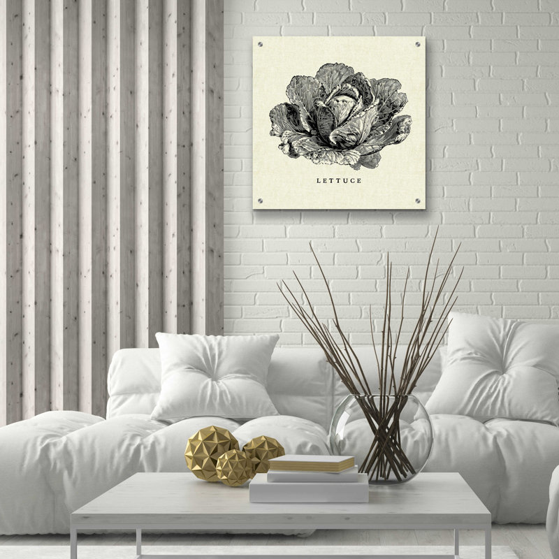 «Linen Légumes BW Sketches» par Studio Mousseau, H 24 po x l 24 po x P 0,2 po