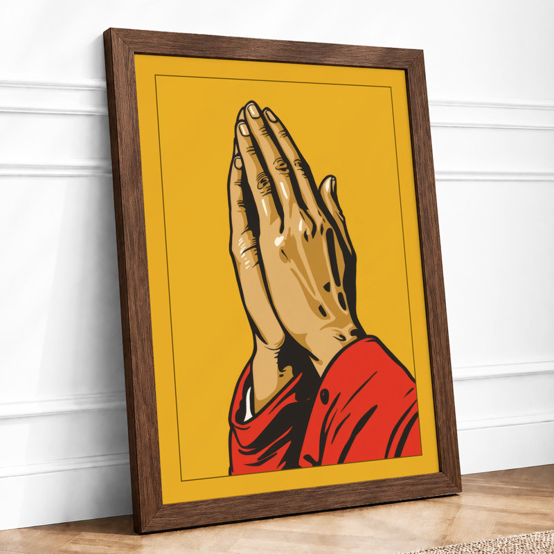 Prayer and Devotion Religious - Framed Print, Walnut, A4 - 29.7 x 21.0 cm