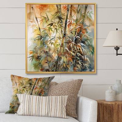 «Ritva Green Floral Bamboo Bliss I», reproduction sur toile