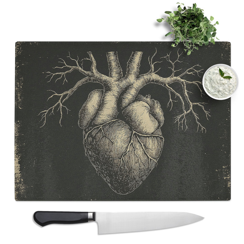 Anatomical Heart Vol.3  Glass Chopping Board