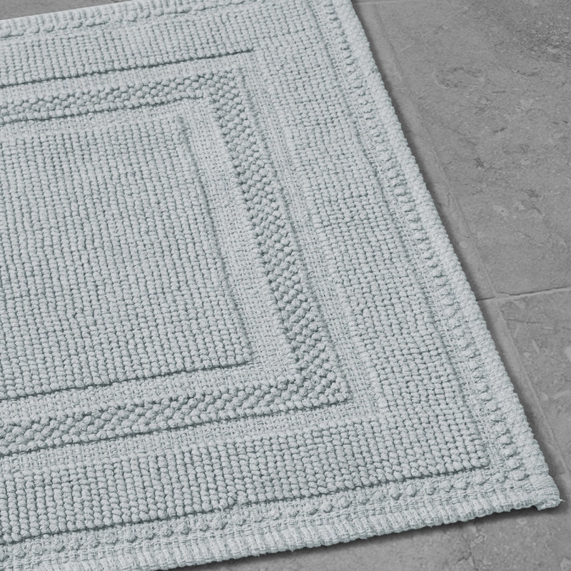 Bryson 100% Cotton Bath Rug, Washed Grey