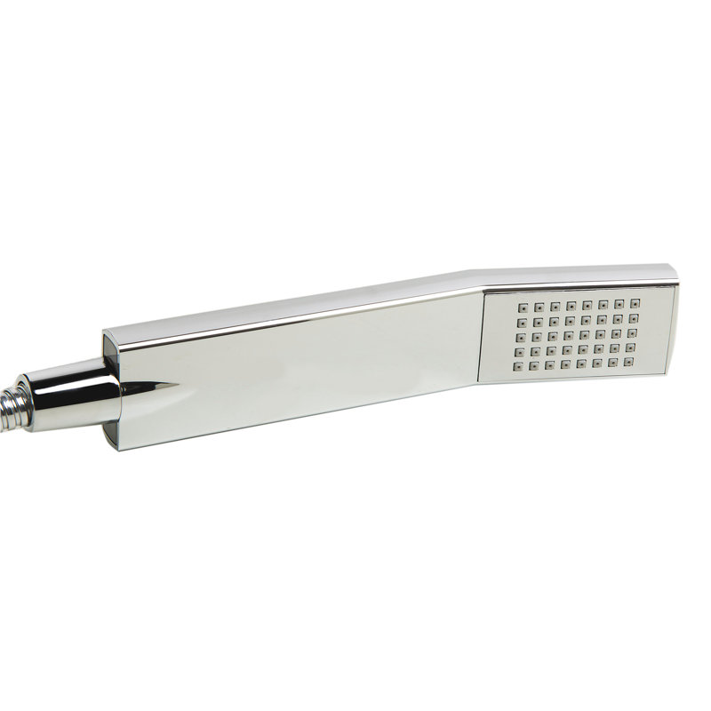 Robinet de baignoire et mélangeur à fixation au sol avec pomme de douche à main, Chrome poli