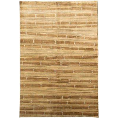 Tapis doré et crème de haute qualité noué à la main