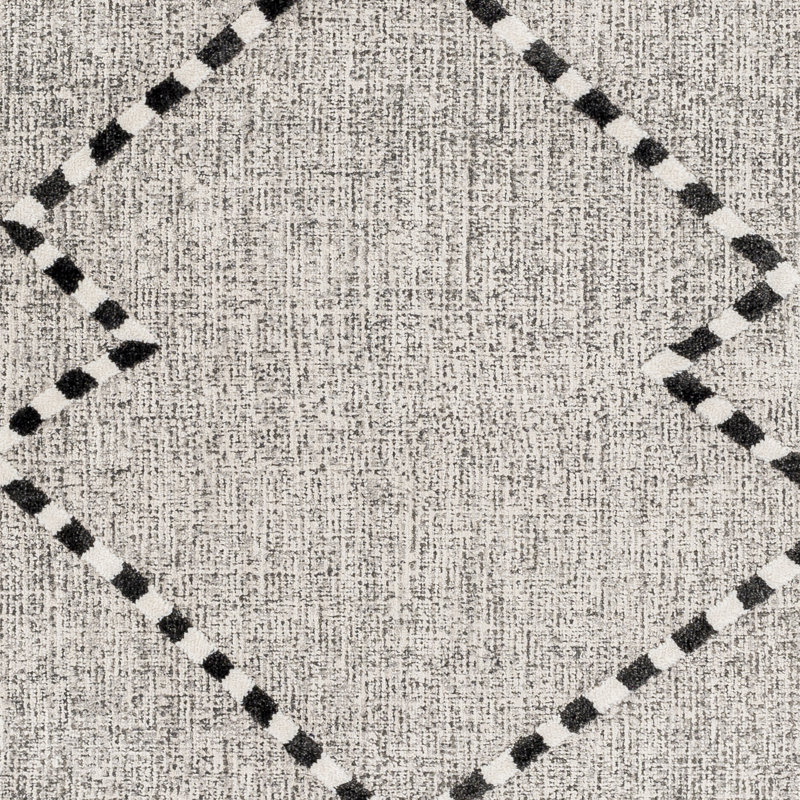 Anfaniola Geometric Machine Woven Area Rug in Gray/Black, Rectangle 9'2" x 12'