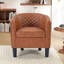 Fauteuil d'appoint rétro en similicuir de 25,2 po avec dossier capitonné et garniture cloutée-713420126