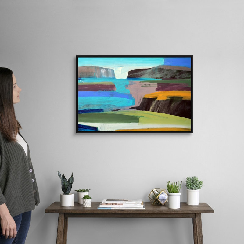 «Coastal» par Paul Powis - reproduction d'art sur toile, H 22 po x l 32 po x P 1,75po, Cadre noir