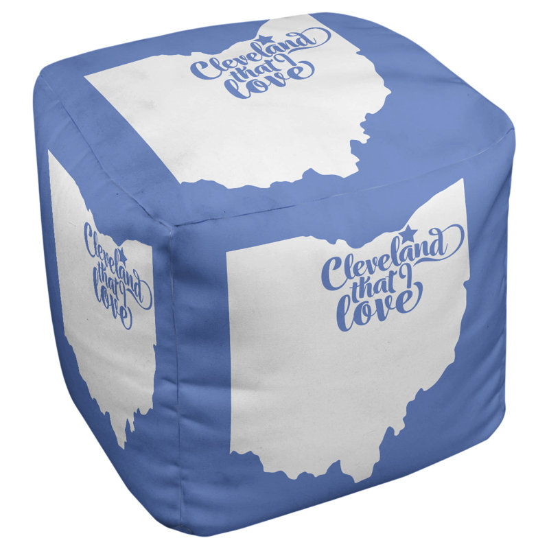 Repose-pieds cube cleveland ohio, Bleu
