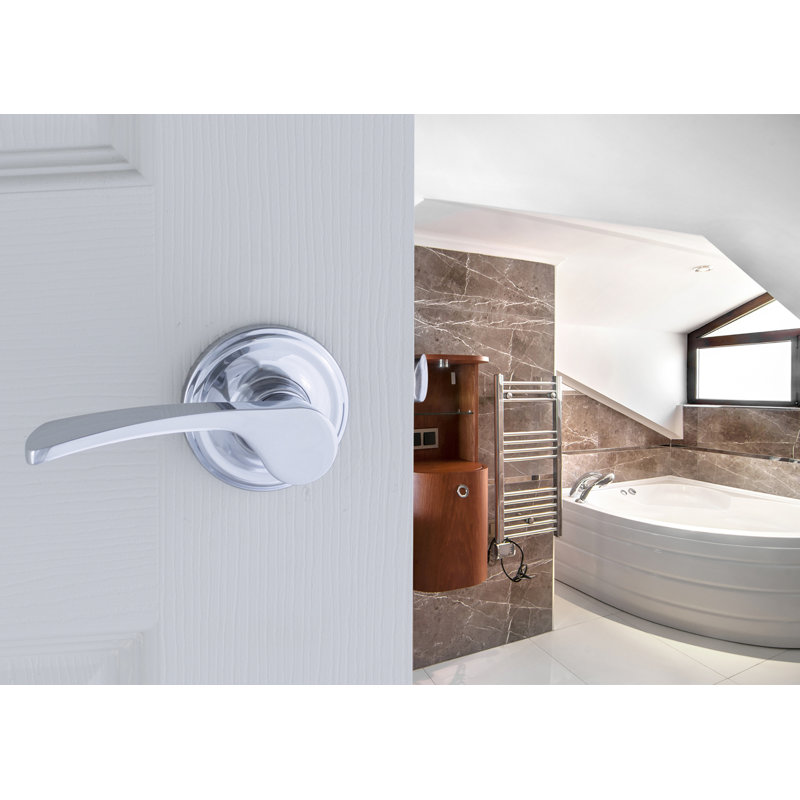 Residential Keyed (Entry) Door Lever, Polished Stainless
