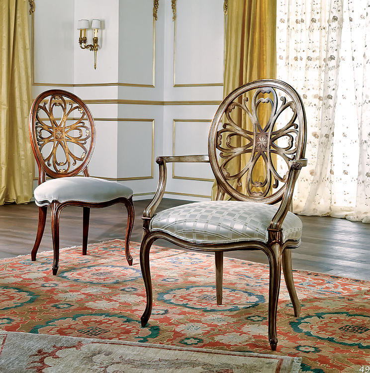 Muslin Upholstered Side Chair in Cherry/Gray