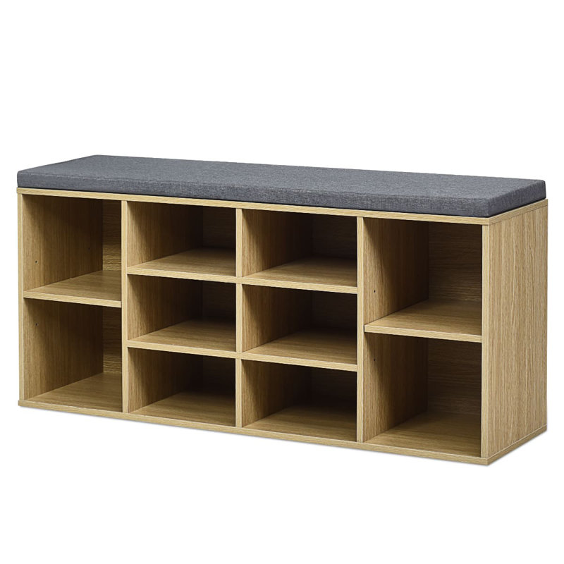 10 Pair Shoe Storage Bench, Natural