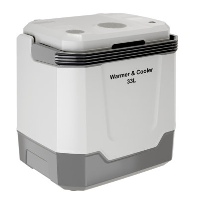 Réfrigérateur de voiture portatif de 35 pintes (33 L), refroidisseur électrique avec poignée à verrouillage automatique, cordon d'alimentation CA 110 V et refroidisseur de voiture 12 V