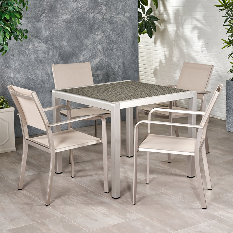 Simone 4 - Person Patio Dining Set with Square Table