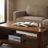 41.5" Rectangular Coffee Table with Solid Wood Legs & Open Shelf-984488856