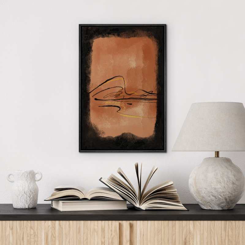 Impression sur toile encadrée de chambre à coucher abstraite classique minimaliste classique orange brun classique