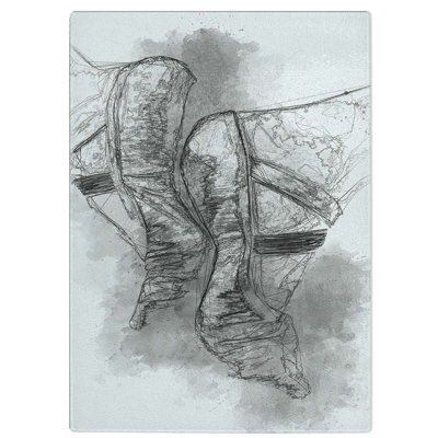 Tempered Glass The Feet of a Ballet Dancer in Abstract Cutting Board