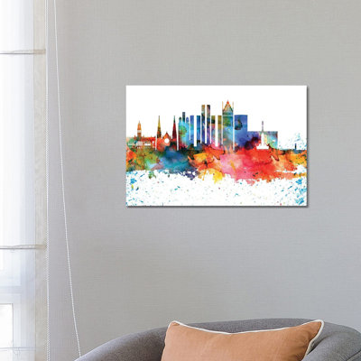 Detroit Skyline - Wrapped Canvas Painting