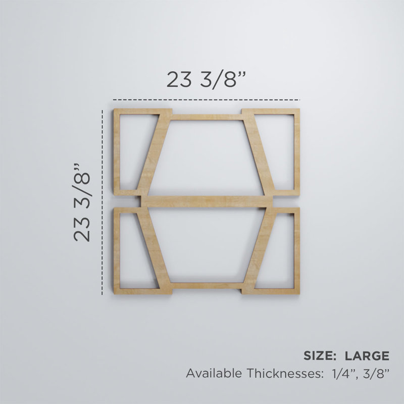 Panneaux muraux en bois Greeley, Bouleau, H 11 3/8 po x l 11 3/8 po x P 3/8 po