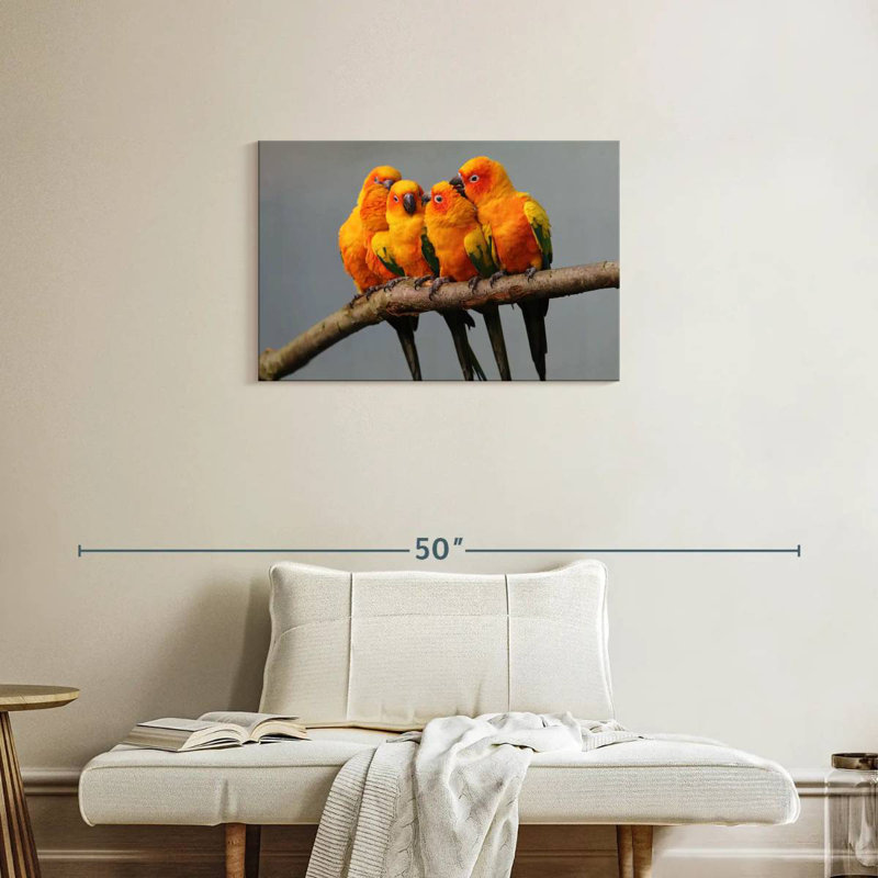Wild Sun Parakeets, 20" H x 30" W