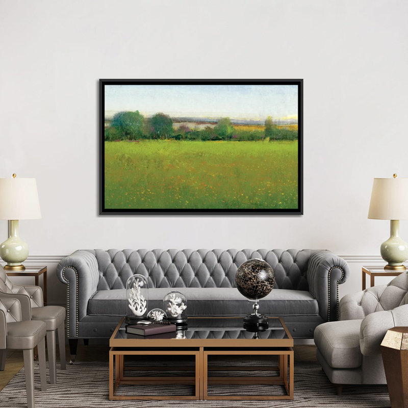 « verdoyants d’un naturel ii », impression sur toile, H 18 po x l 26 po x P 1,5 po, Toile avec cadre noir, Pas de tapis