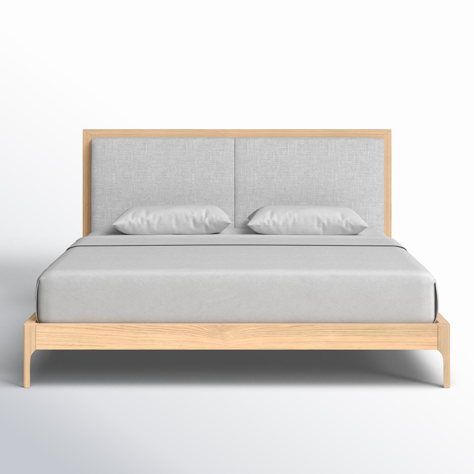 Chisa Upholstered Bed, King, White Wash
