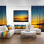 Orange Sunset Over River - reproduction de photo sur toile tendue-18436861