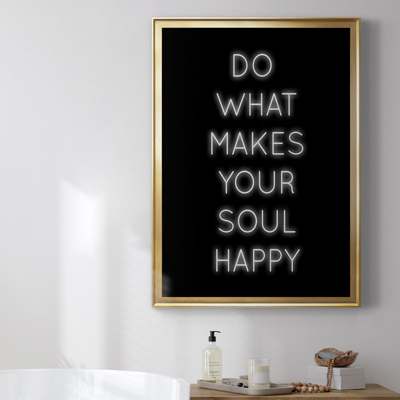 Toile encadrée Soul Happy, Or, H 42,5 po x l 30,5 po x P 1 po