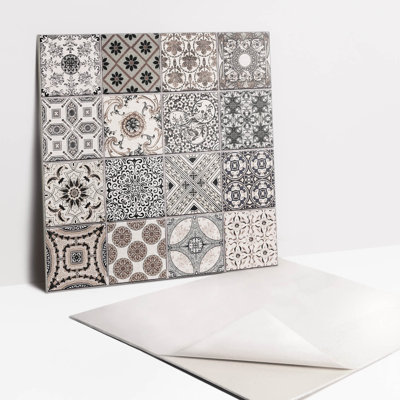Odysseus 30cm x 30cm PVC Mosaic Tile in Grey